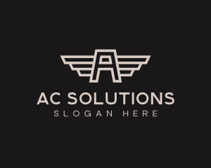 Aviation Wings Letter A logo design