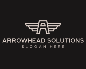 Aviation Wings Letter A logo design