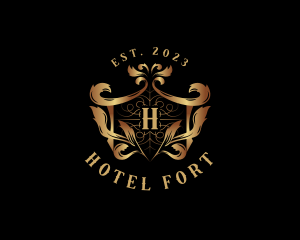 Luxurious Ornament Hotel logo design