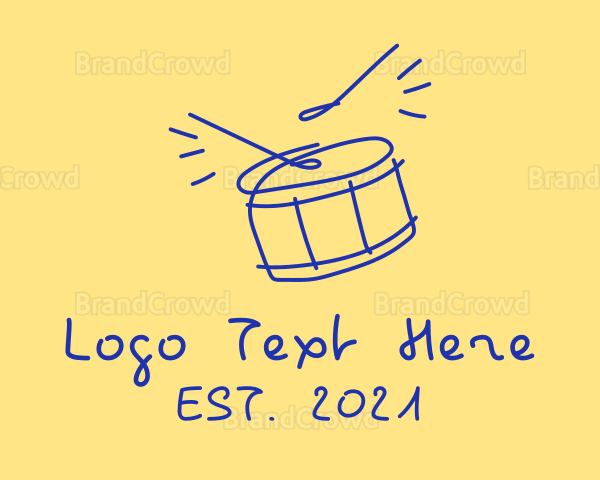 Blue Drum Line Art Logo