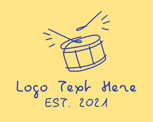 Minimalist - Blue Drum Line Art logo design