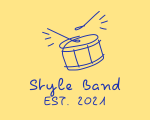 Blue Drum Line Art logo design