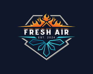 Air Conditioning Fire Ice logo design