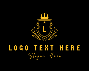 Black And Gold - Imperial Gold Crown Crest logo design