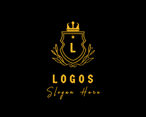 Letter - Imperial Gold Crown Crest logo design
