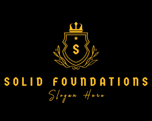 Shield - Imperial Gold Crown Crest logo design