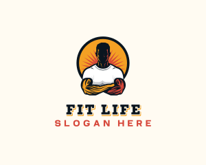 Muscular Fitness Gym logo design