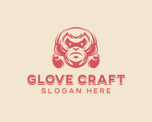 Gloves - Angry Boxer Monkey logo design