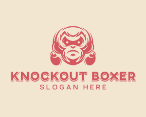 Boxer - Angry Boxer Monkey logo design
