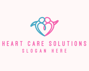 Lovely Heart Couple logo design