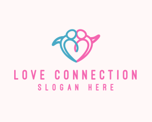 Lovely Heart Couple logo design