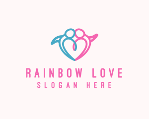 Lovely Heart Couple logo design