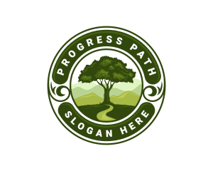 Tree Landscaping Mountain logo design