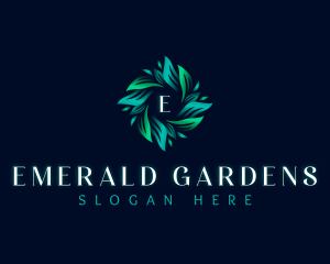 Garden Leaves Wreath logo design