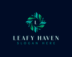 Garden Leaves Wreath logo design