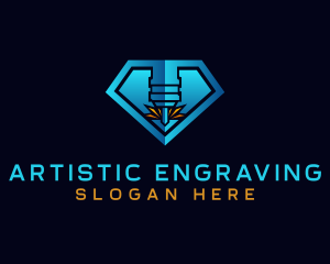 Diamond Laser Engraving logo design