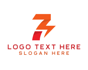 Seven - Electric Number 7 logo design