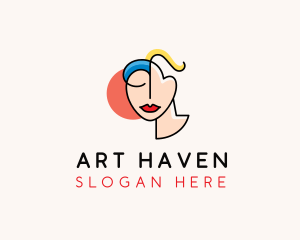 Art Face Woman logo design