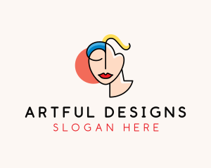 Art Face Woman logo design