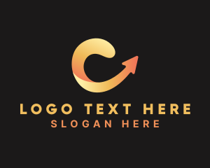 Courier - Gradient Letter C Arrow logo design