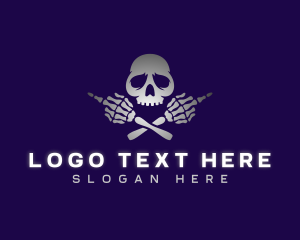 Offensive - Rude Profanity Skull logo design