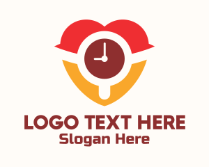 Stopwatch - Heart Wristwatch Clock logo design