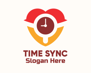 Heart Wristwatch Clock  logo design