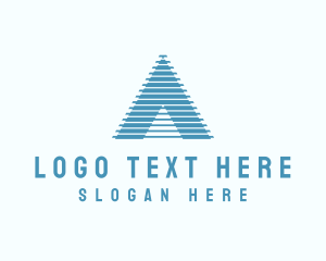 Line - Geometric Marketing Letter A logo design