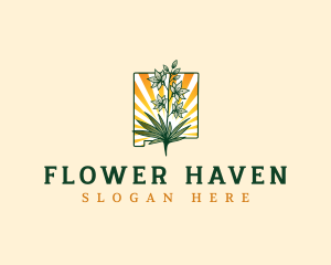 New Mexico Nature Flower logo design