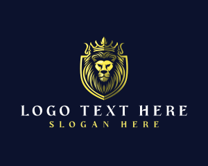 Luxury - Crown Shield Lion logo design