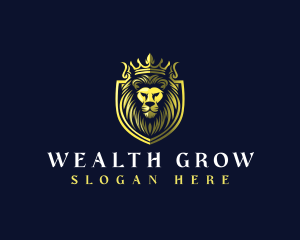 Crown Shield Lion logo design