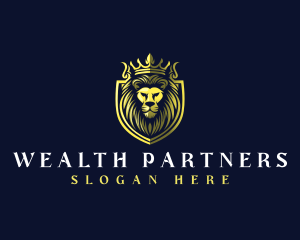 Crown Shield Lion logo design