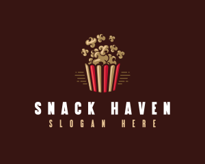 Popcorn Cinema Snack logo design