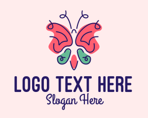 Kids Fashion - Cute Feminine Butterfly logo design