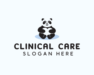 Cute Heart Panda  logo design