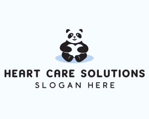 Cute Heart Panda  logo design