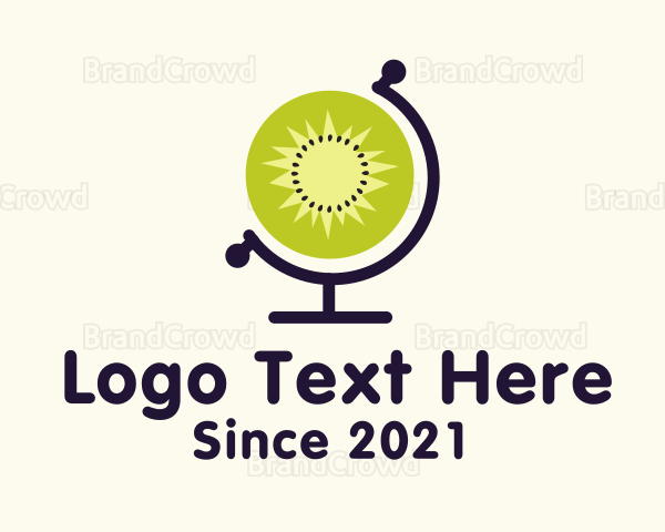 Kiwi Fruit Globe Logo