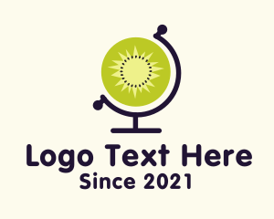 World - Kiwi Fruit Globe logo design