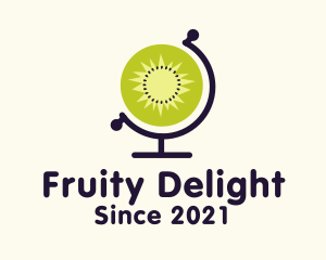 Fruity - Kiwi Fruit Globe logo design