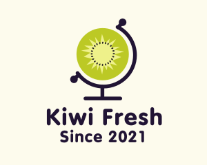 Kiwi - Kiwi Fruit Globe logo design