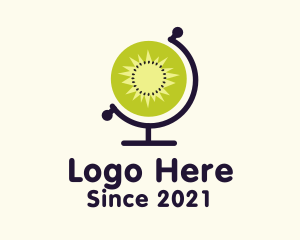 Farmer - Kiwi Fruit Globe logo design