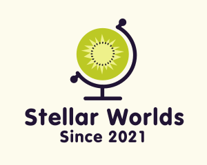 Kiwi Fruit Globe  logo design