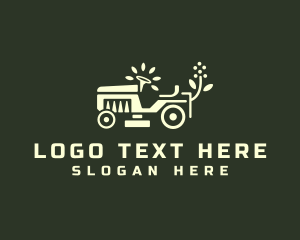 Landscaping Tool - Lawn Mower Tractor Landscaping logo design