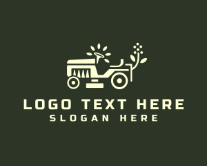 Plant - Lawn Mower Tractor Landscaping logo design