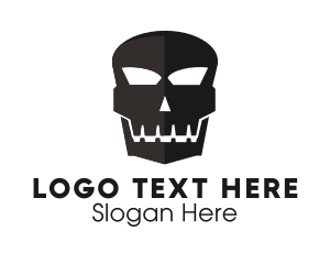 Rock N Roll - Smiling Scary Skull logo design