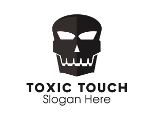 Toxic - Smiling Scary Skull logo design