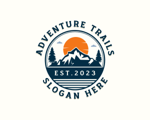 Trekking Valley Travel Adventure logo design