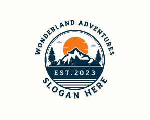 Trekking Valley Travel Adventure logo design