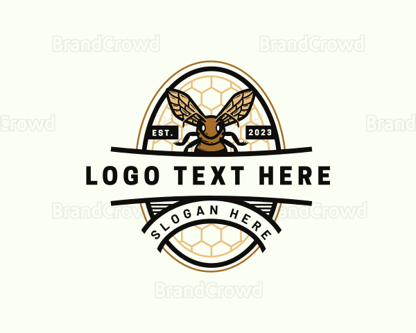 Honey Bee Hexagon Pattern Logo