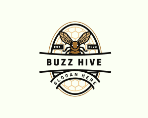 Honey Bee Hexagon Pattern logo design